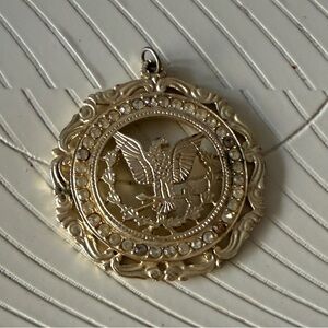 Royal Eagle Gold Medallion Pendant - Elegant Women’s Jewelry